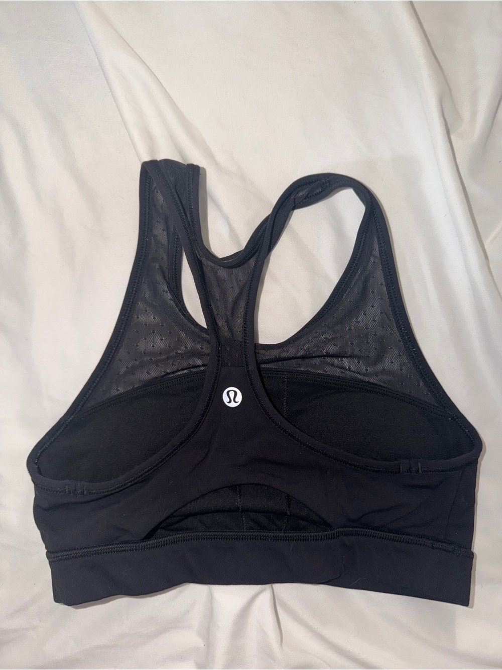 lululemon athletica Black Racerback Sports Bra - Dotted Mesh Breathable B/C CUP